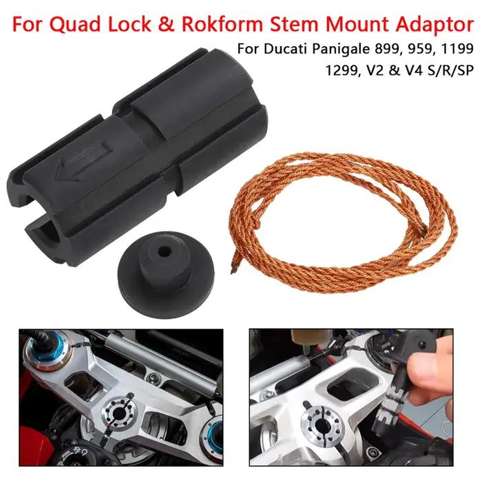 Adaptateur de montage de tige pour Ducati Panigale Quad Lock et Rokform 899 959 V2 V4 S/R/SP
