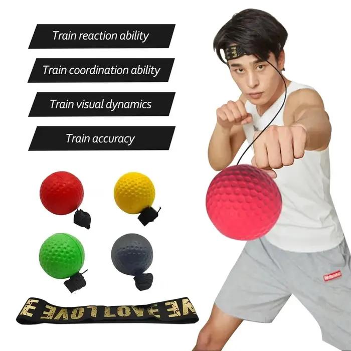 1-4 Sets de Ballons de Vitesse de Boxe à Fixation sur la Tête en PU