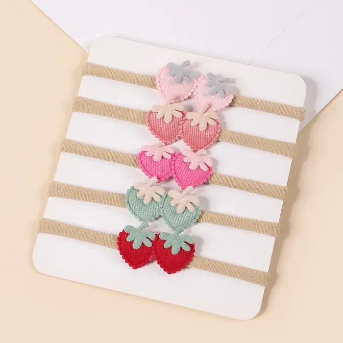 5 pièces rose dentelle Simulation fleurs cheveux accessoires pour nouveau-né fille épissage bandeau Floral bébé photogra