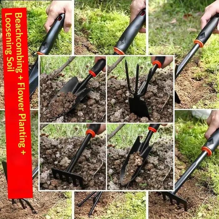 Jardin. Outil de jardinage : mini pelle, râteau, truelle pour la plantation de fleurs, légumes et plantes succulentes, petite pelle pour plantes en pot