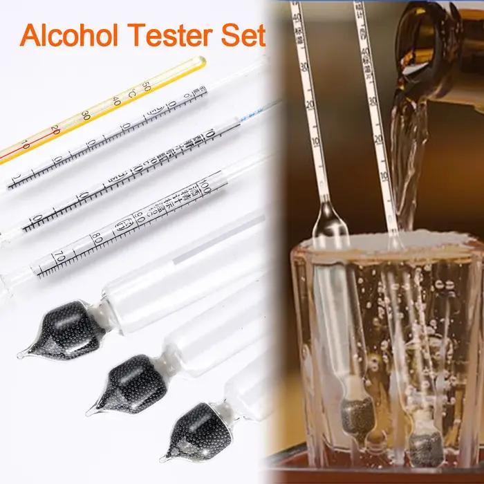Ensemble d'alcoolomètre hydromètre 0 à 100%, testeur d'alcool, thermomètre, compteur de vin, outil d
