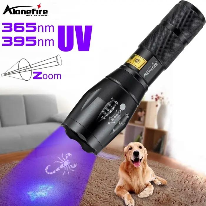 Zoom UV lampe de poche LED 365nm 395nm marqueur d'encre Invisible chat chien Urine Tinea Minier arge