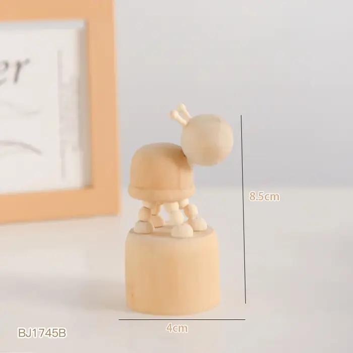 Ornements d'animaux Kawaii en bois pour décoration de bureau ou chambre à coucher cadeaux d'anniversaire pour enfants figurines dansantes mignonnes style rétro et nostalgique