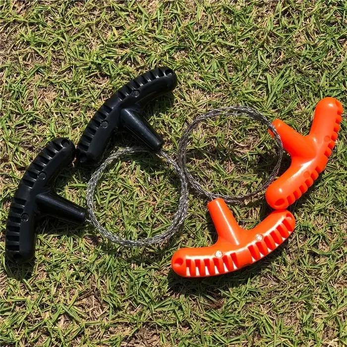 Scie à chaîne manuelle à corde en acier, outils de survie d'urgence portables pour voyage, Kits de fil d'acier, équipement de Camping en plein air pour randonnée