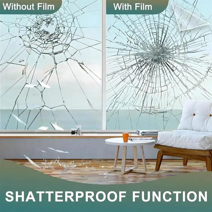 Film transparent de sécurité et de sécurité pour fenêtre, Film incassable pour fenêtres en verre, couverture en verre trempé Anti-éclatement, Film adhésif pour la maison