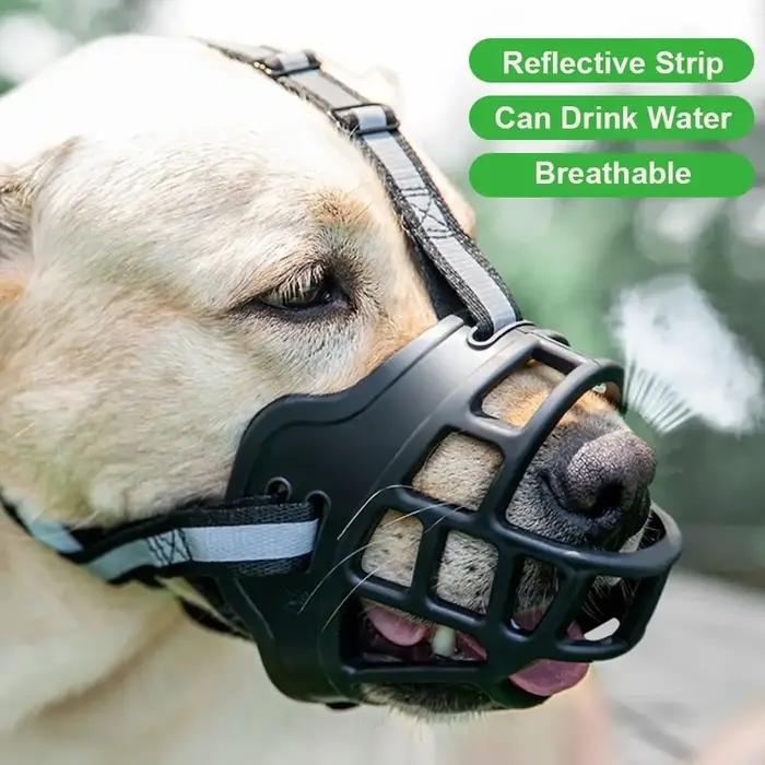 Muselière réglable pour chien, couvre-bouche Anti-morsure avec bande réfléchissante, peut boire de l