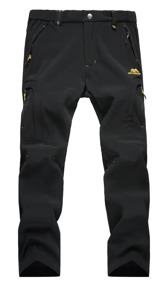Pantalon de randonnée imperméable pour hommes, doublé polaire, pantalon de Ski de neige, Softshell d