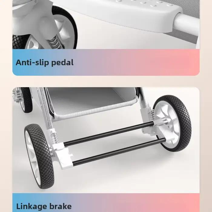 Poussette légère réversible 2 en 1 avec siège convertible haut de gamme et design compact pliable po