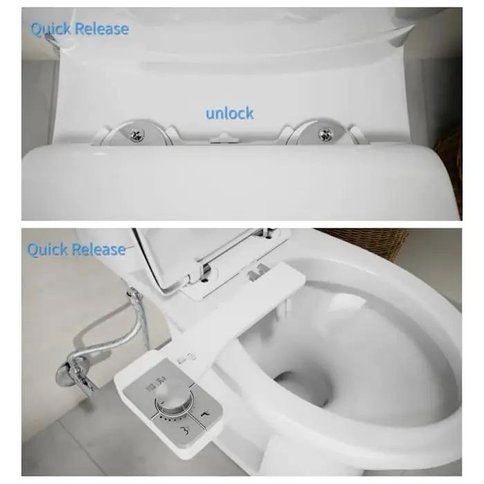Accessoire de bidet pour siège de toilette, angle réglable, double buse, auto-nettoyant, bidet non é