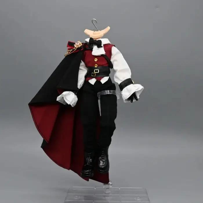 Costume de chevalier britannique 1/12 scale pour figurines d'action en flanelle élégant avec chemise, gilet, pantalon et cape pour Noël Pâques Halloween Nouvel An Saint Valentin