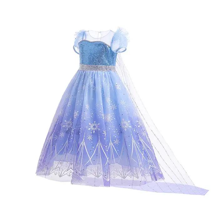 Robe de princesse Elsa pour fille, tenue de cosplay lumineuse pour Halloween, déguisement Frozen pou
