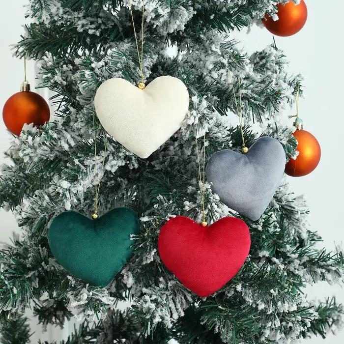 Cœurs en velours tissu uni pour décoration intérieure luxe noël saint valentin cadeaux mariage occasions spéciales