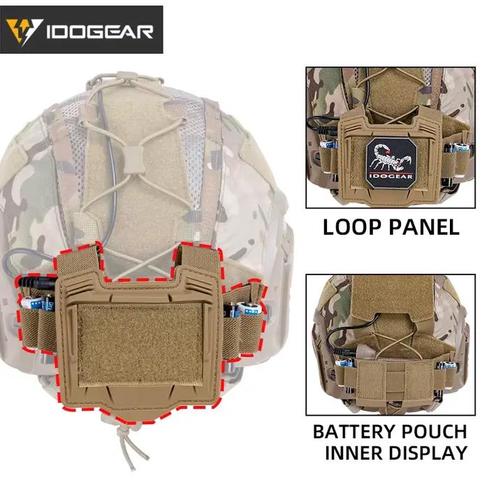 Housse de casque tactique IDOGEAR Maritime avec poche batterie NVG - Couverture camouflage chasse 3812