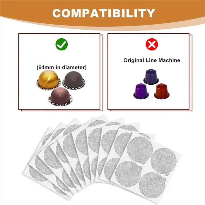 A76G-feuilles d'aluminium couvercles joints-Reuse Capsules café dosettes 240 pièces, pour Vertuoline