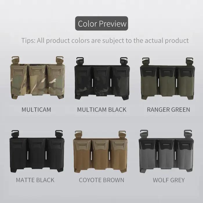 Poche triple chargeur tactique multi-calibres pour chasse - Pouch molle sub-zero plate carrier airsoft