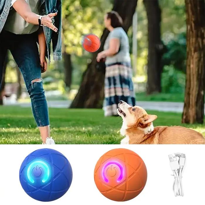 Balle interactive intelligente pour chien avec LED, anti-ennui, automatique, roulante et mobile, jouet électrique pour chiens de petite, moyenne et grande taille