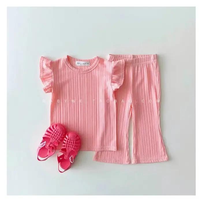 TZ22099 Ensemble deux pièces d'été pour filles, style décontracté et tendance, comprenant une barbot