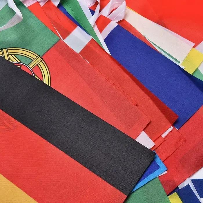 Drapeau de Fan de Football mondial, 14x21cm, 10 pièces/lot, drapeaux ondulés à la main