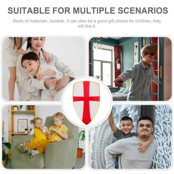 Bouclier en plastique rouge pour enfants jouets de chevaliers et soldats occasions spéciales jeux de rôle et cosplay