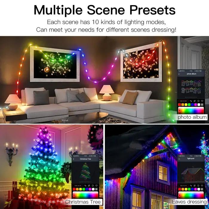20M 10M 5M LED Festival lumières fée chaîne lumière intelligente Bluetooth adressable rideaux lumièr