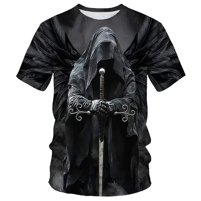 Crâne 3D T-shirt pour hommes mode Hip Hop col rond chemise à manches courtes Harajuku hommes T-shirt