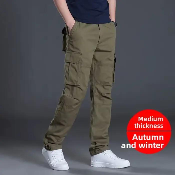 Pantalon travail loose résistant droit multi-poches chasse outdoor homme printemps automne