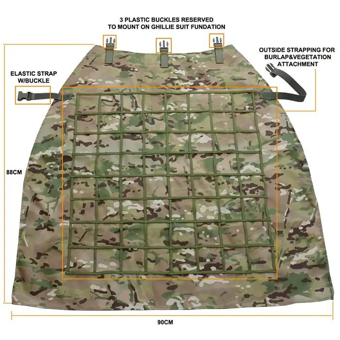 Cape Ghillie ROCOTACTICAL en Polyester pour Chasse, Airsoft, Photographie de Faune et Halloween Occasions Spéciales