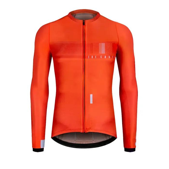 Maillot de cyclisme à manches longues pour hommes et femmes, coupe couvertes, tissu léger, protectio