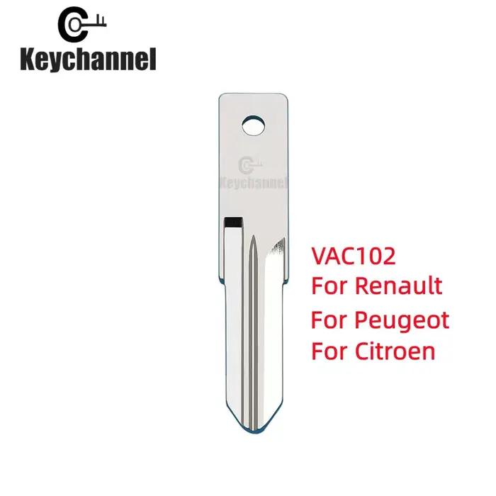 VAC102-Lame de clé de voiture en métal vierge, télécommande pour Renualt, Megan, Modus, Clio, Modus,