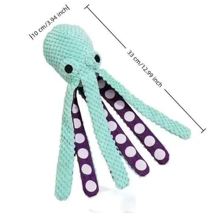 Jouet pour chien pieuvre couineur, jouet à mâcher en peluche ananas avec couineur et tentacules froi