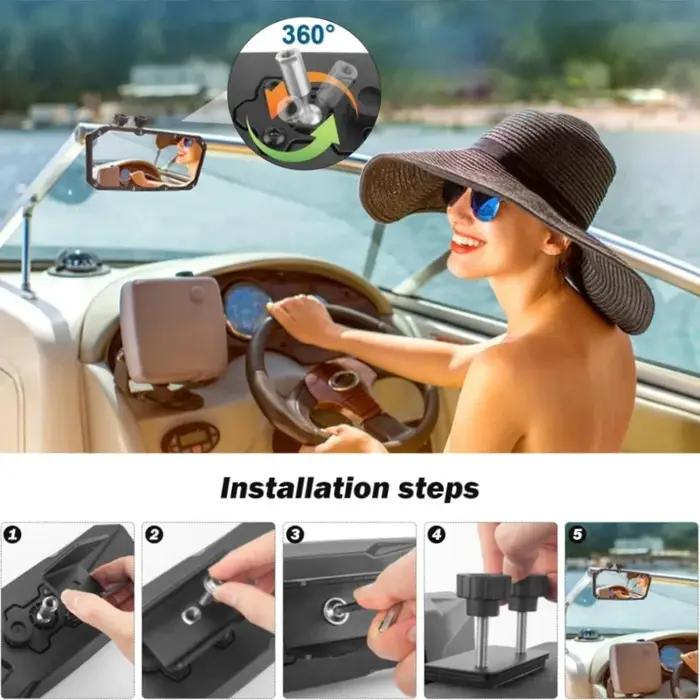 Accessoire marin rétroviseur de bateau grand angle étanche pour yacht jet ski kayaking sécurité navigation occasions spéciales