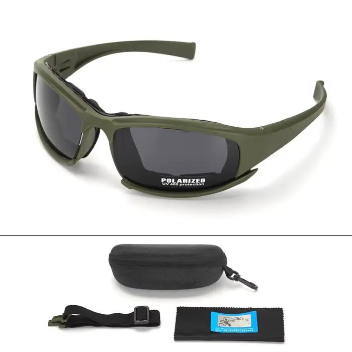 Lunettes tactiques 4 lentilles polarisées - Protection anti-vent et anti-poussière pour sports extrêmes