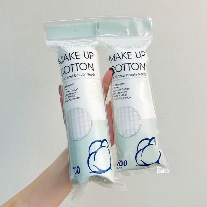 Sous-coton rond doux et respirant, texture double face, utilisé pour le nettoyage quotidien du visag