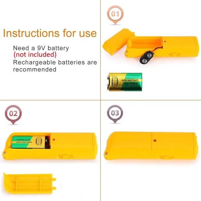 Dispositif Anti-aboiement Ultrasonique 3 en 1 pour Chien, Répulsif d'Entraînement, Contrôle LED