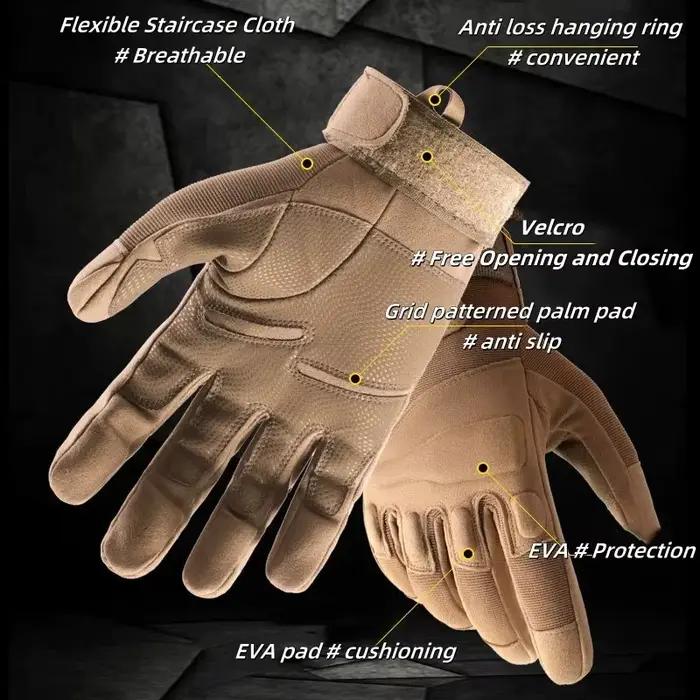 Gants tactiques hiver épais protection coque caoutchouc écran tactile anti-dérapant camping équitation