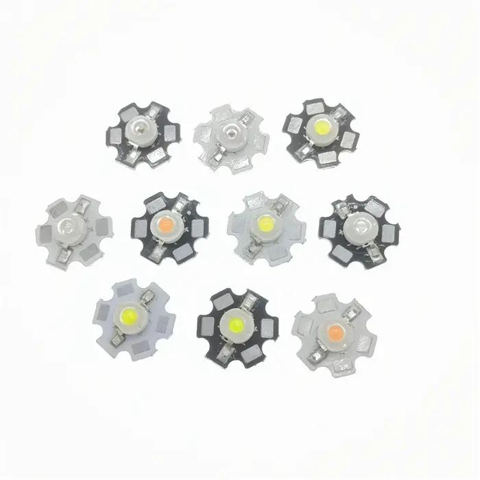 Diodes LED haute puissance 1W 3W, 50 pièces, blanc froid/chaud/rouge/vert/bleu/jaune, 660nm 445nm, S