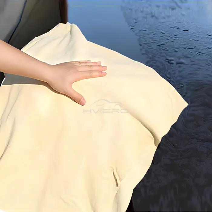 Chamois à séchage naturel pour moto, 1 pièce, multi-tailles, forme libre, tissu en cuir véritable, l