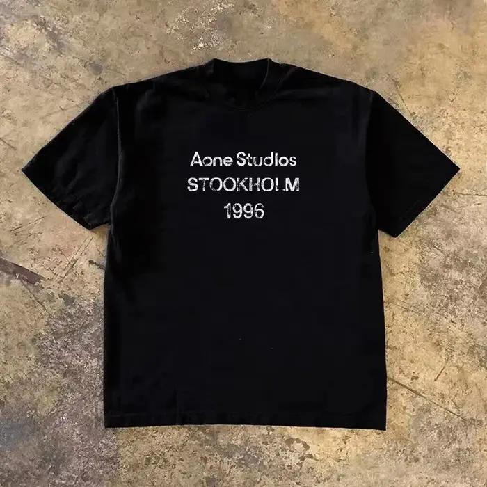 T-shirt unisexe en coton à manches courtes imprimé lettres