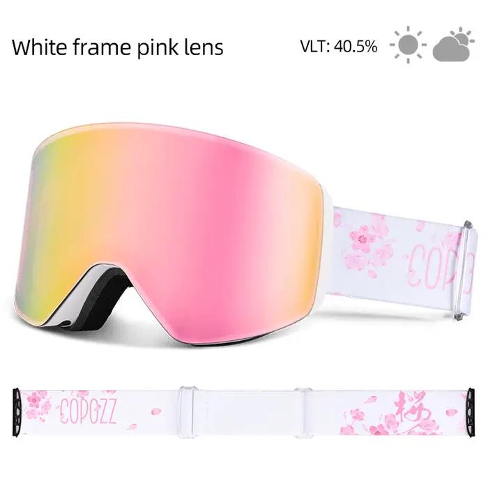 COPOZZ Lunettes de ski professionnelles d'hiver, magnétiques, à changement rapide, double couche, an