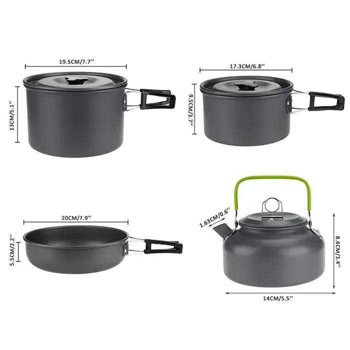 Ensemble d'ustensiles de cuisine de camping légers et portables