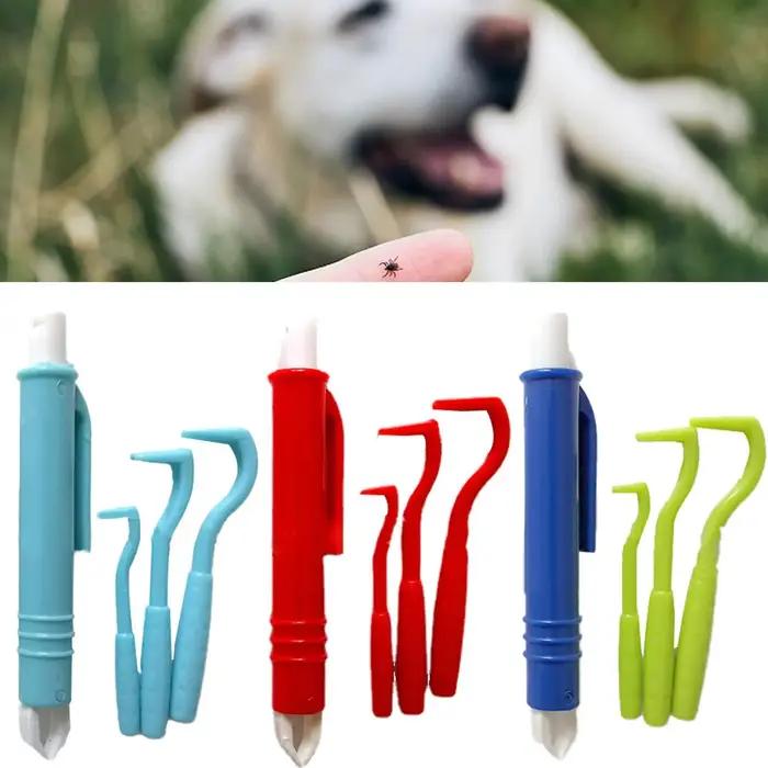 Ensemble d'outils pour enlever les tiques, pour chiens, pincettes, dissolvant de puces, peigne, fournitures pour poux, chat, animal de compagnie, fournitures d'élimination des tiques de cheval humain,