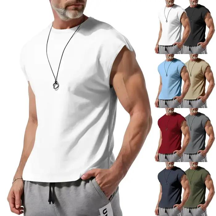 Amazon transfrontalier vêtements pour hommes été nouveau t-shirt sans manches jeunesse décontracté ample mince gilet