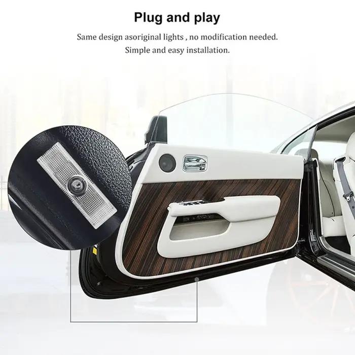 2 pièces Led porte de voiture ouverture avertissement bienvenue lumière projecteur emblème décoratio