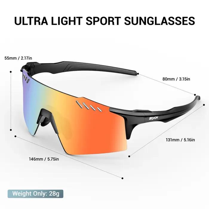 Lunettes sport SCVCN sans monture cyclisme VTT running outdoor conduite protection UV homme