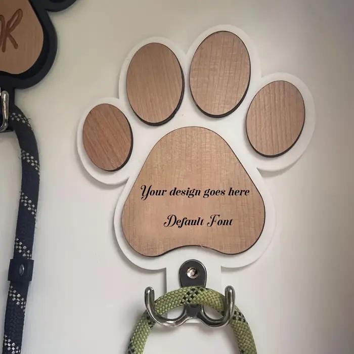 Crochet pour laisse de chien en bois personnalisé, parfait pour accrocher les colliers et les manteaux. Ce crochet mural élégant est un excellent souvenir.