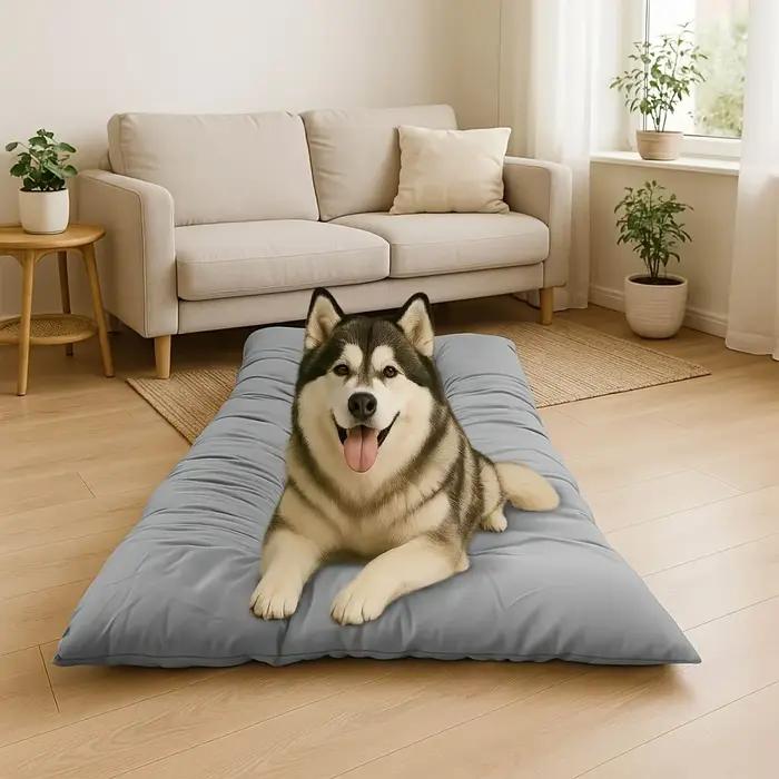 Tapis rafraîchissant pour chiens et chats gris clair XL 120x60cm lit de repos douillet pour animaux de compagnie maison voyage chenil