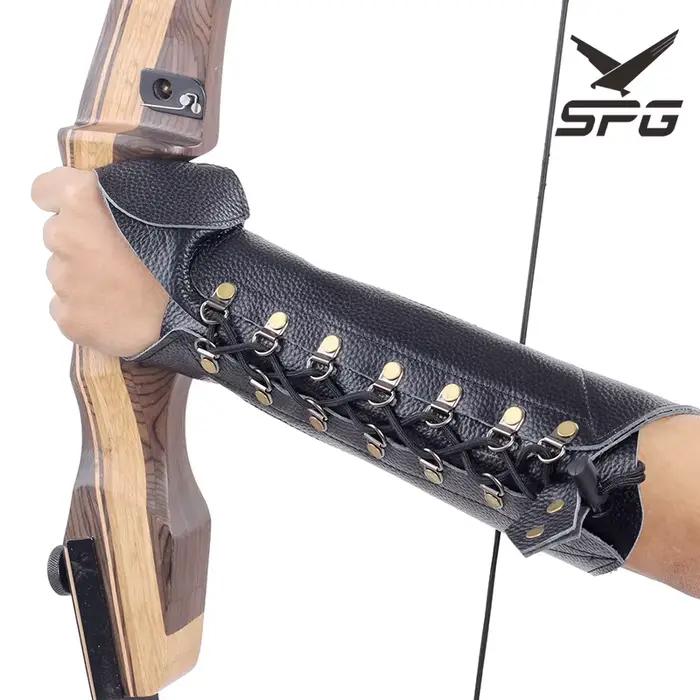 Protecteur de bras en cuir réglable pour arc et flèche unisexe sécurité chasse tir à l arc confort sécurité protection cuir premium
