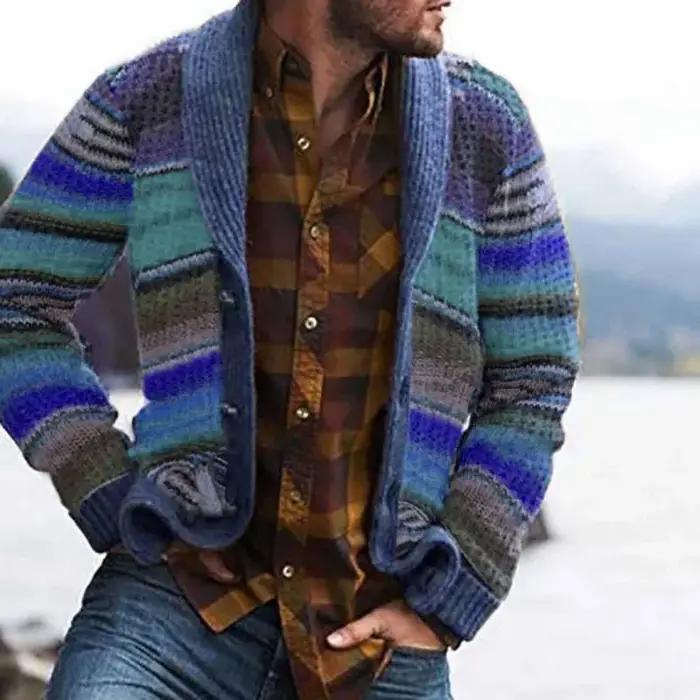 Cardigan en maille à col pour homme