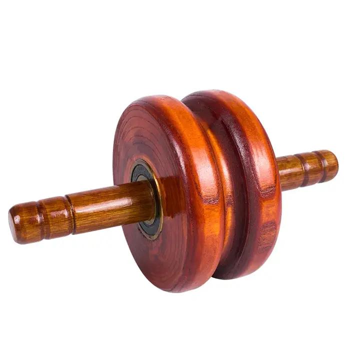 Rouleau de roue abdominale en bois de machine de crunch