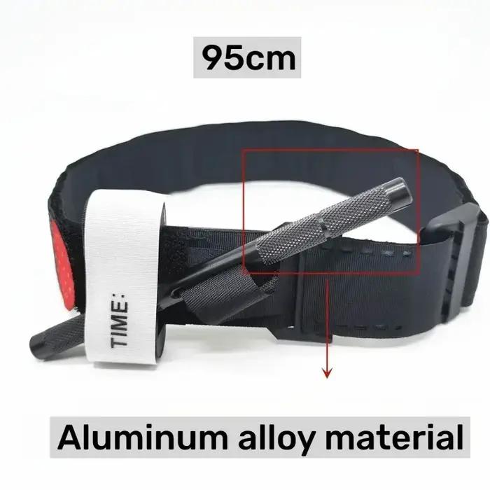 Garrot Rotatif à Une Main Tige Aluminium Caoutchouc Survie Randonnée Militaire Camp Outdoors Précision Sécurité Santé Équipement Premiers Secours